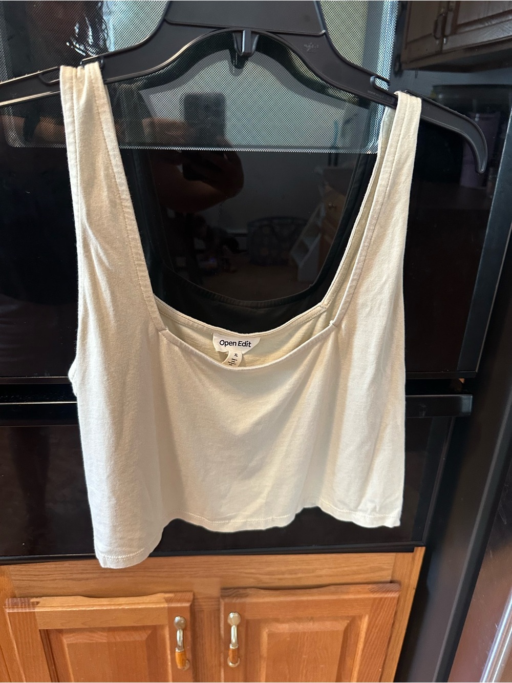 NWT Open Edit (Nordstrom) Women's Cream Scoop Neck Crop Top